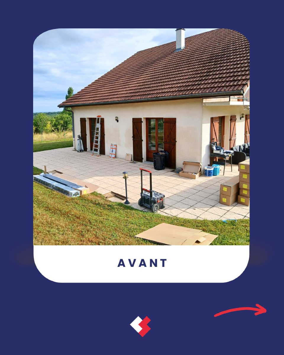 ✨ Avant / Pendant / Après ! ✨ Découvrez la transformation spectaculaire de cette terrasse grâce à la pose d’une double p…