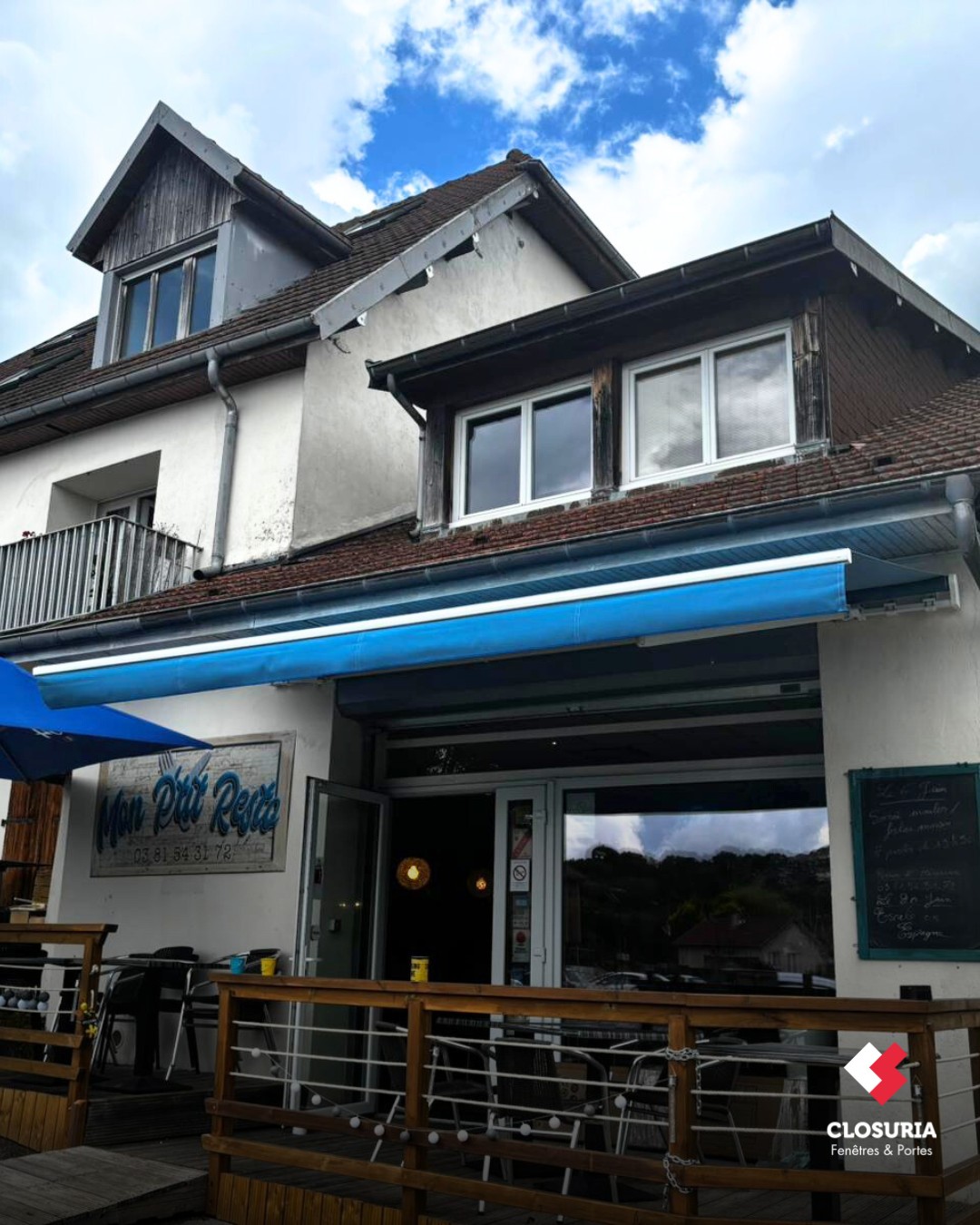 Installation d’un store banne électrique chez "Mon Petit Resto" ☀️ Nos équipes sont intervenues pour la pose d’un store…