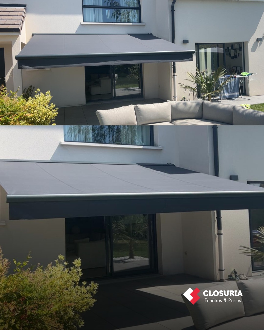 Nouvelle réalisation : pose d'un store banne coffre intégral sur cette terrasse. Résultat : une terrasse à l'ombre sans…